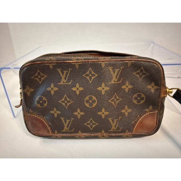 Louis Vuitton Compiegne 23 Clutch Women Os Brown Monogram Vintage Wristlet